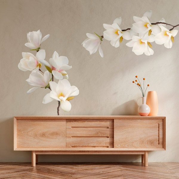 Vinilo decorativo flores blancas para muebles