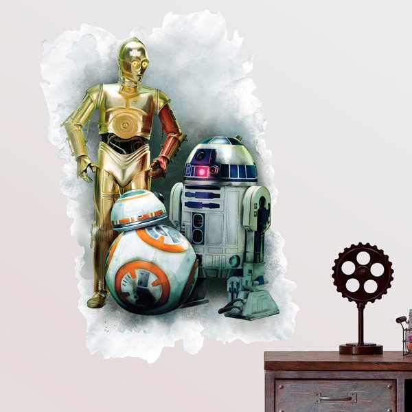Oblea construir definido Vinilo decorativo R2D2, C3PO y BB-8 | Star Wars | TeleAdhesivo.com