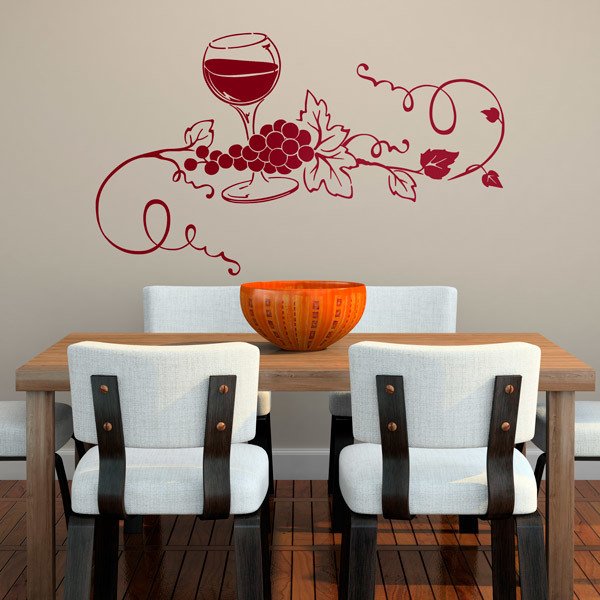 bonito adhesivo decorativo para pared sobre el vino para cocina o bodega
