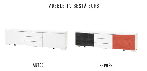 DIY mueble de TV con fotomural 