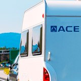 Vinilos autocaravanas: Vinilo Caravanas Ace Logo Azul 2