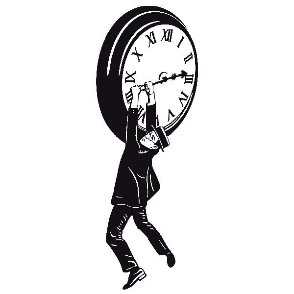 Vinilos Decorativos: Harold Lloyd colgando del reloj