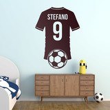 Vinilos Infantiles: Silueta de camiseta de fútbol personalizada con no 2