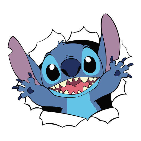 Vinilos Infantiles: Stitch saliendo de la pared