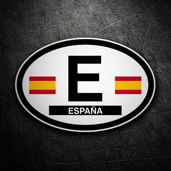 Pegatina bandera España y Europa. Modelo 53