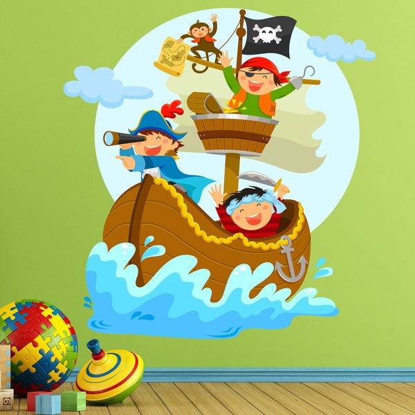 Vinilo decorativo infantil loro pirata