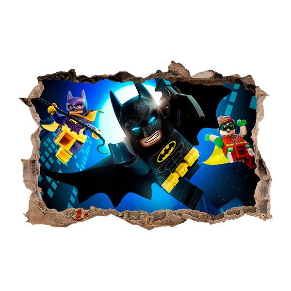 Vinilo decorativo infantil Lego, Batman, Robin y Batichica |  