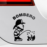 Pegatinas: Bombero Apagando Fuego 2