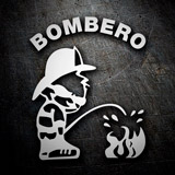 Pegatinas: Bombero Apagando Fuego 3