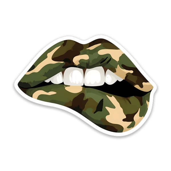 Pegatinas: Labios camuflaje