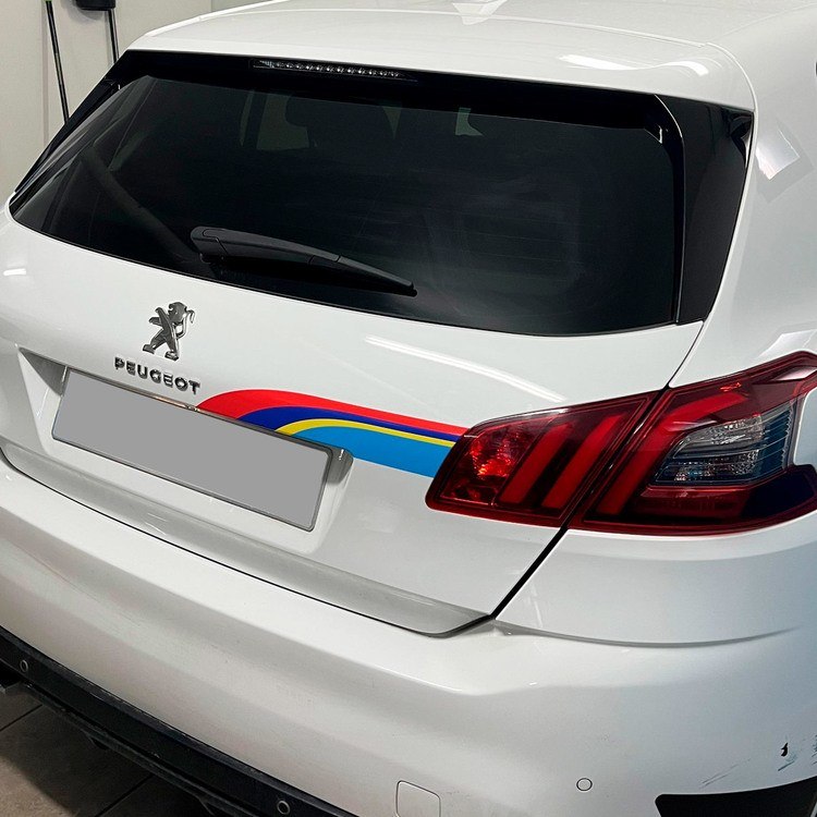 Pegatinas: Lateral adhesivo Peugeot con franjas deportivas