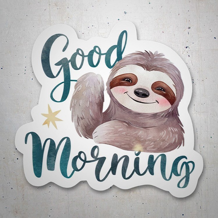 Pegatinas: Sloth good morning