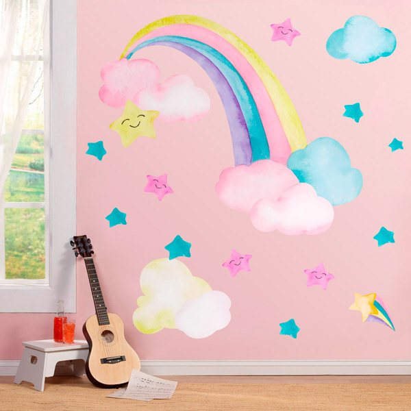 Vinilos Infantiles: Arco iris y estrellas