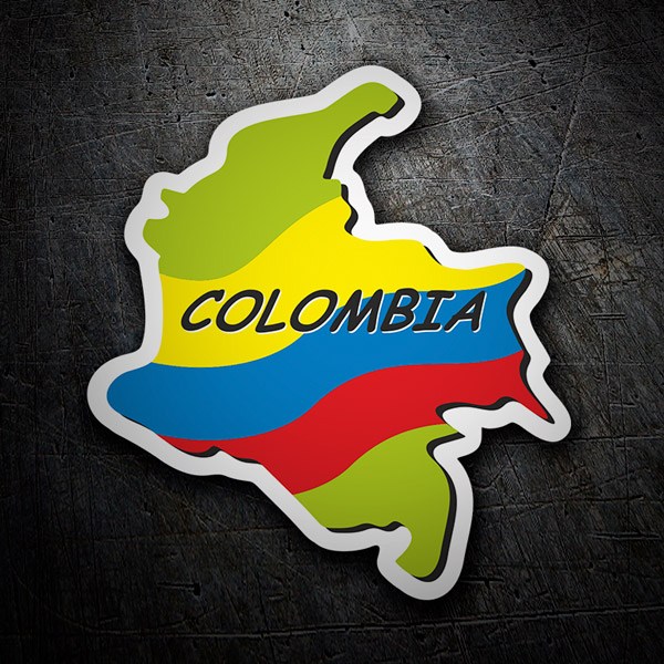 Adhesivo Mapa Bandera Colombia