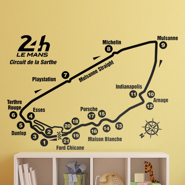 Casa Jardin Y Bricolaje Pegatinas Plantillas De Pared Vinilo Circuito De La Sarthe Le Mans 24 Horas De Circuito De Carreras Pistas Decal Sticker Cafesbenyedder Com Tn