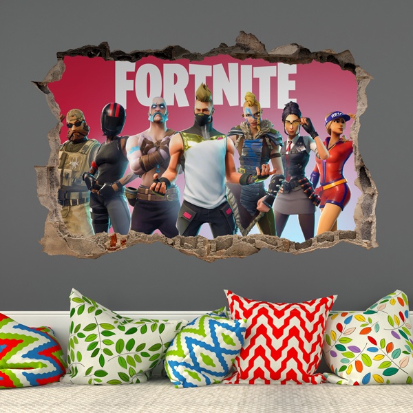 Vinilos Decorativos: Agujero Fortnite Players