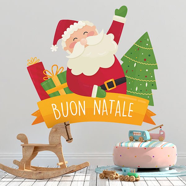 Vinilo decorativo infantil Feliz Navidad, en italiano 