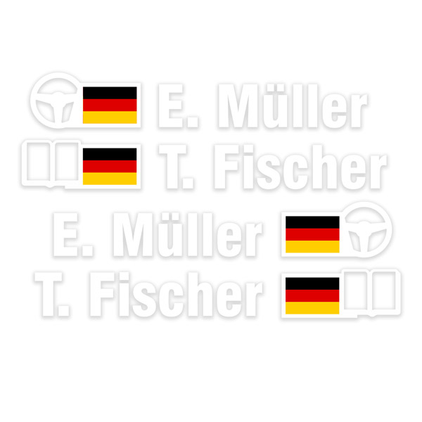 Pegatinas: Nombre y bandera de Alemania rally