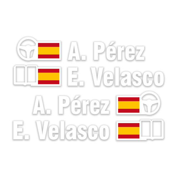 Pegatinas: Nombre y bandera de España rally