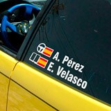 Pegatinas: Nombre y bandera de España rally 5