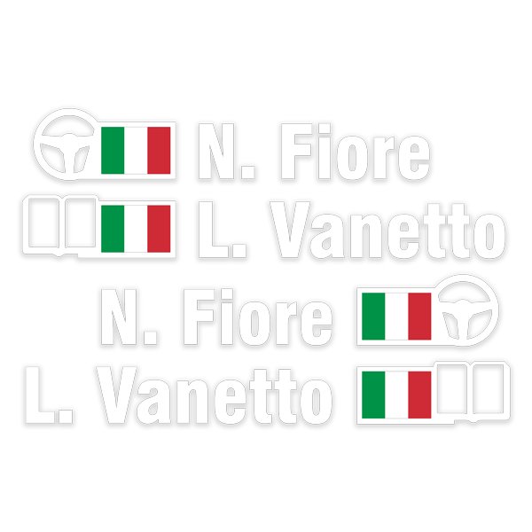 Pegatinas: Nombre y bandera de Italia rally