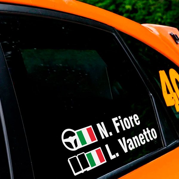 Pegatinas: Nombre y bandera de Italia rally