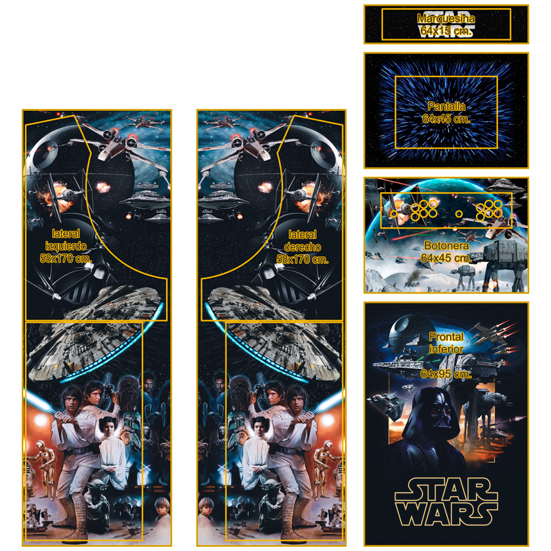 Pegatinas: Kit Máquina Arcade Star Wars