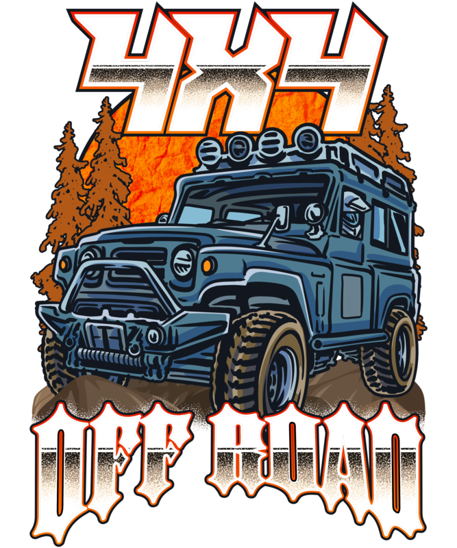 Camisetas: Camiseta 4x4 Off Road de Coche Todoterreno