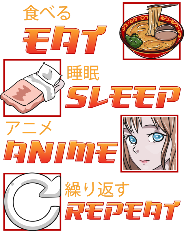 Camisetas: Camiseta Eat Sleep Anime Repeat