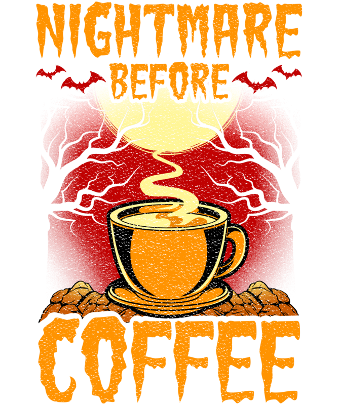 Camisetas: Escena de Horror Nightmare Before Coffee