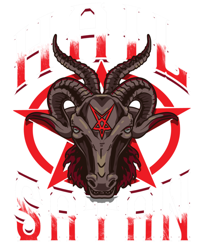 Camisetas: Camiseta Hail Satan con baphomet