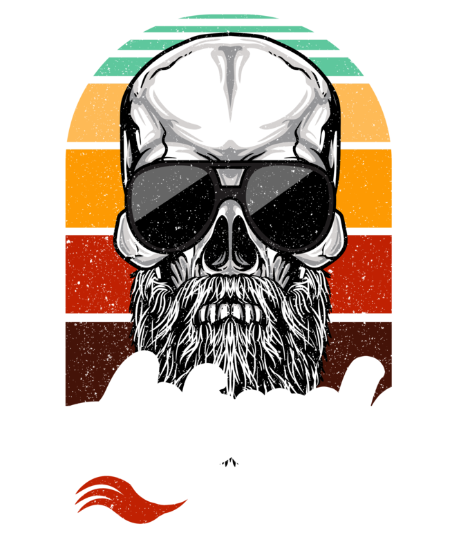 Camisetas: Abuelo Molón Calavera Barbuda