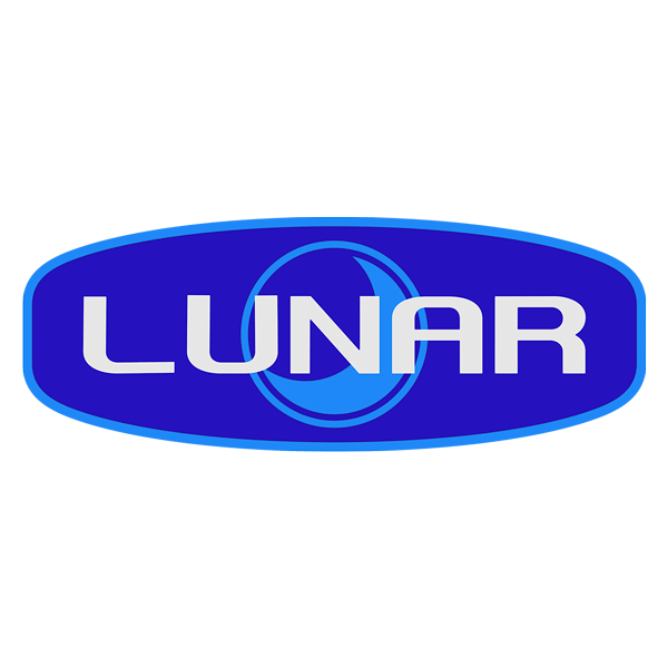 Vinilos autocaravanas: Pegatina logo Lunar en tonos azules para caravana